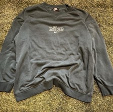 Nike Center Swoosh Logo Crewneck Green Sweater