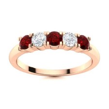 925 Sterling Silver January Natural Garnet Full Eternity Ring Jewelry