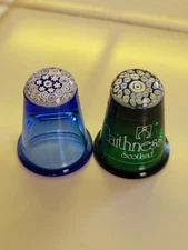 Caithness vintage glass millefiori thimbles