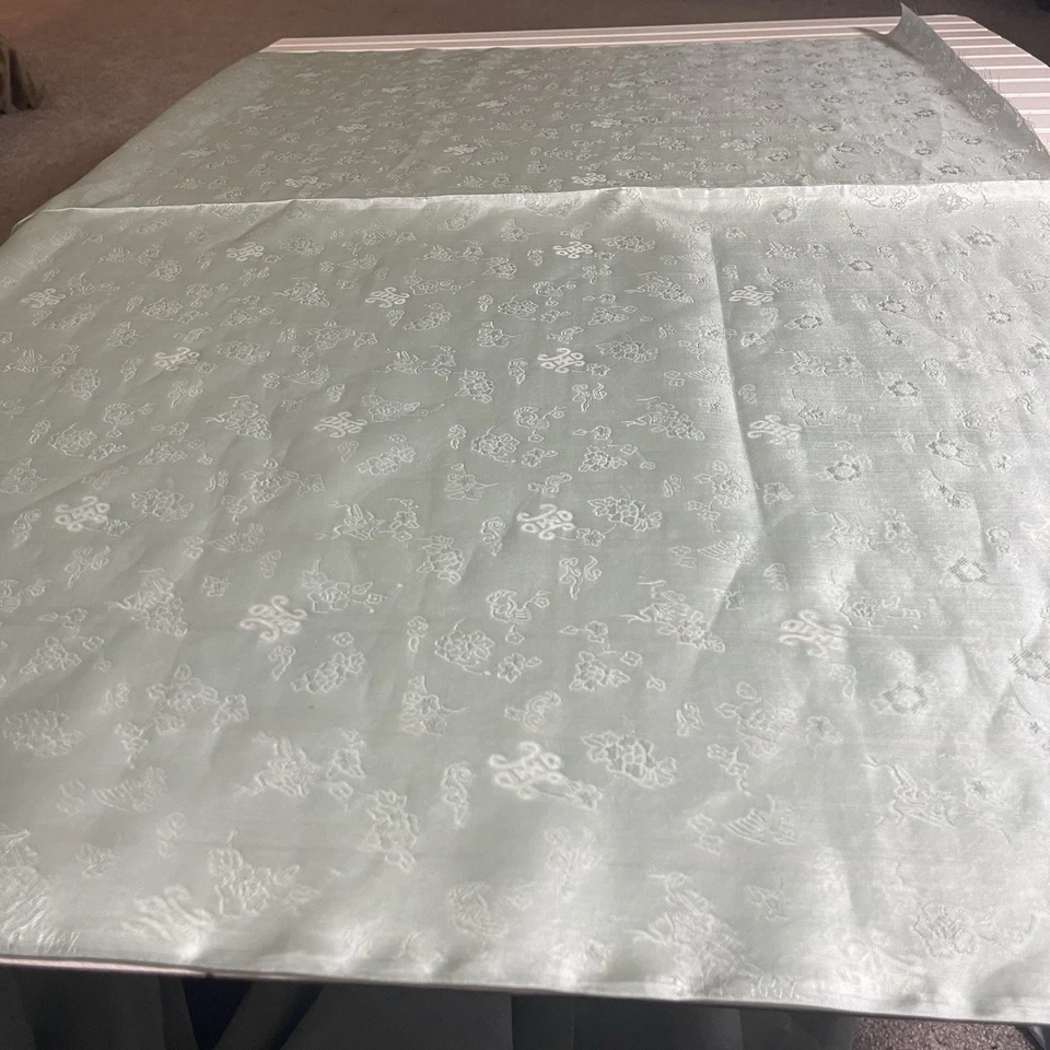 Silk Fabric Light Blue-Green 5 Yards Fabric 43” Width 180 Inches Long X 43 Wide - Image 3 of 4