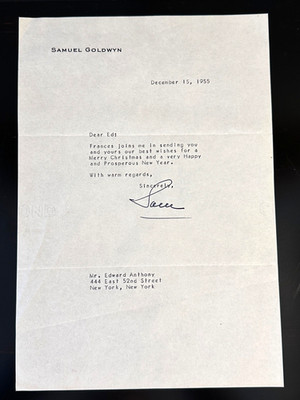 SAMUEL GOLDWYN TLS - TYPED LETTER SIGNED wishing MERRY CHRISTMAS 12/15/1955