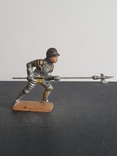 Elastolin Lineol Ritter mit Hellebarde Speer Angriff Rüstung Mittelalter 7 cm