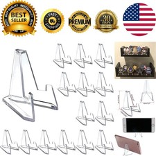 Lightweight 15-PACK Acrylic Easel Stands - Ideal for Coins Collectibles, 2.16"