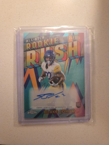Blake Corum 2024 Topps Chrome Rookie Rush All Etch #RRA-BC RC AUTOGRAPH /199 - Bild 3 von 3