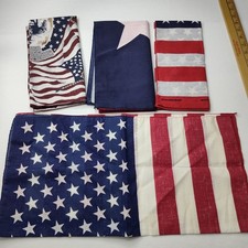 4x Lot Made In USA Patriotic Bandana Lot American Flag