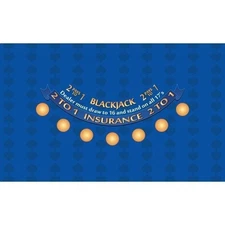 Blackjack Table Layout Felt - Pays 2 to 1 - Blue - Professional Casino Quality