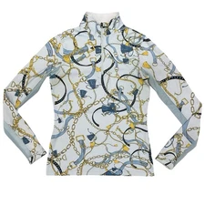 Kastel Denmark Sun Shirt Robin's Egg Belts 1/4 Zip Women XS UPF 30+ Riding Top