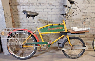 1991 Worksman Cruiser Bike 7 Speed SRAM Internal Hub Delivery Steel Yellow Racks