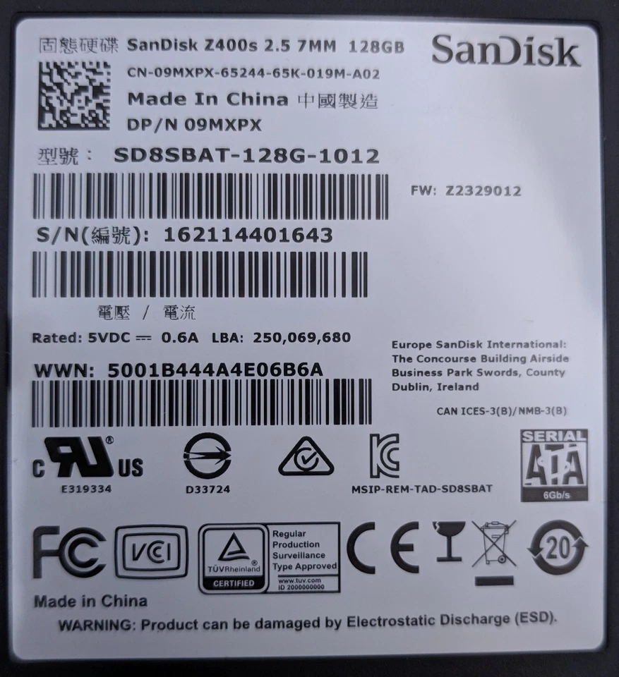 Lot of 10 SanDisk Z400s 128GB 2.5" SATA III Solid State Drive SD8SBAT-128G-1012 - Image 4 of 4