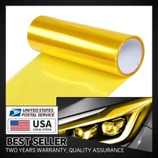 12"x71" Golden Yellow Lens Vinyl Protection Wrap Film For Headlight Taillight