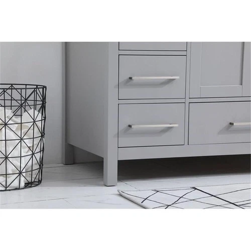 Elegant Decor Irene 48" Solid Wood Single Bathroom Vanity w/ Backsplash in Gray - Picture 5 of 8