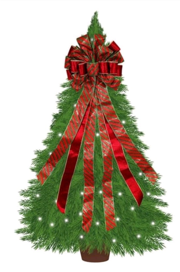 Giant Christmas Bow Tree Topper Door Decoration Red Green Fabric Velvet Glitter