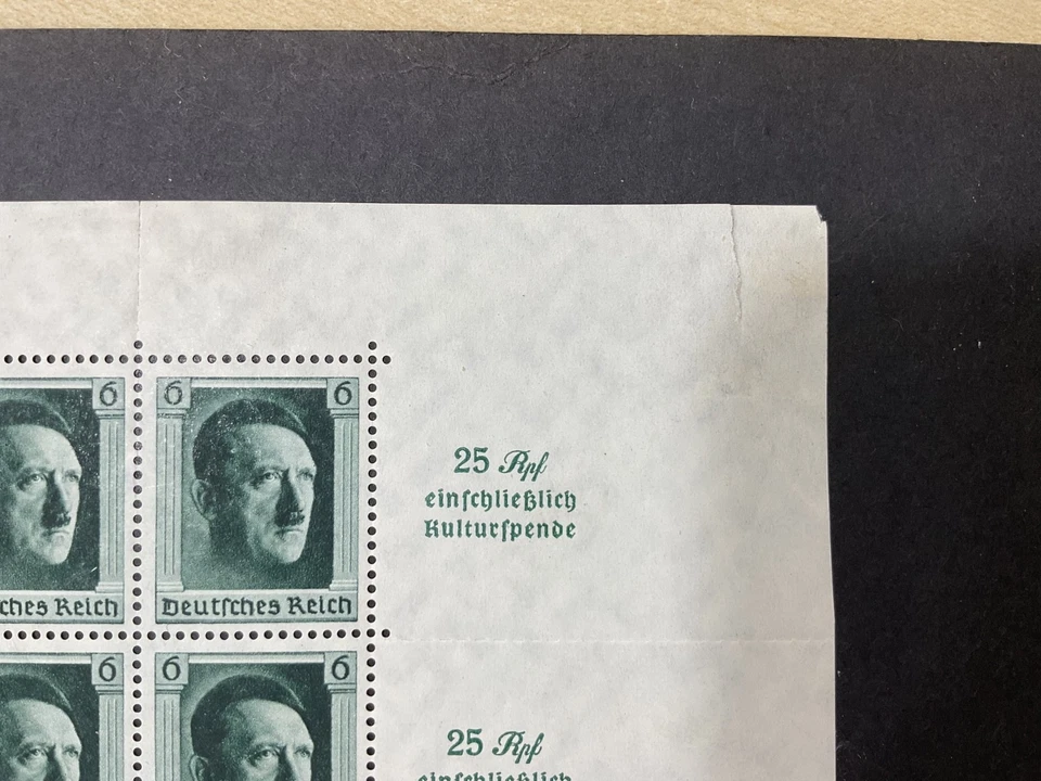 Mini sábanas cumpleaños Hitler. Estampillas. G37. Mi bloque 9+11. *MH. E7 Foto 3 de 4