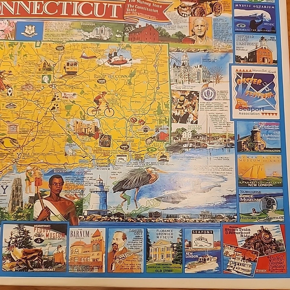 White Mountain Puzzles Best of Connecticut - 1000 Piece Jigsaw Puzzle 2000 Rare - Image 4 of 4