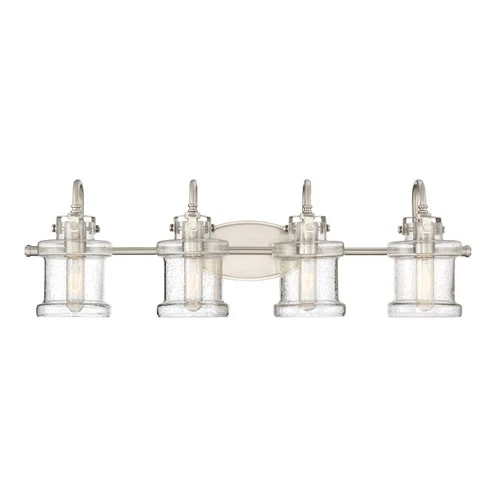 Quoizel DNY8604 Nickel Danbury 4-Light 32"W Bathroom Vanity Light - Picture 1 of 10