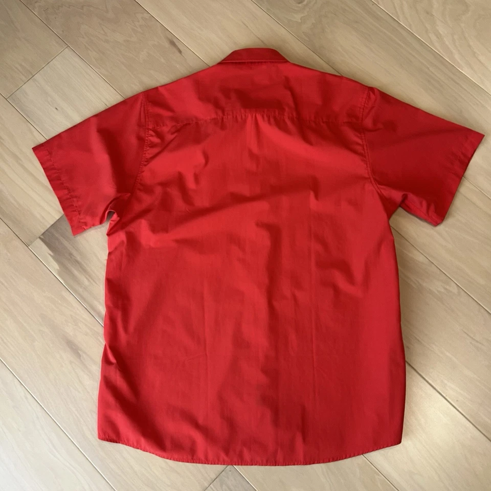 Dixxon Performance Bamboo Series Button Up Red Shirt Short Sleeve Men’s Large - Image 4 of 4