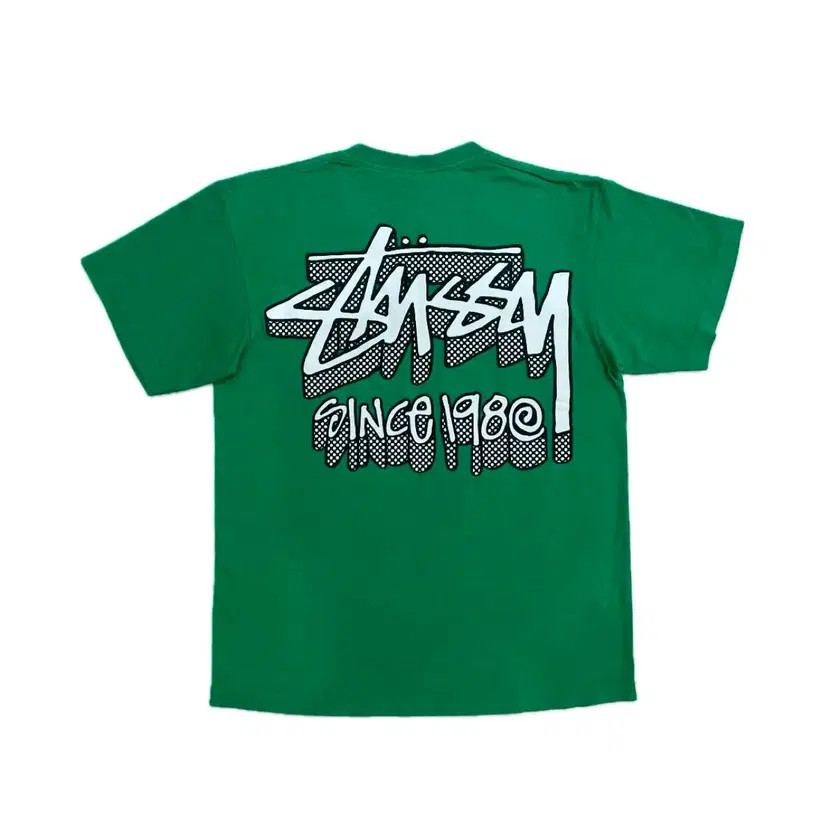 Stussy 00s Big Logo Green Short Sleeve T-Shirt M