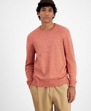 Mode of One Men's Long-Sleeve Relaxed Crewneck Sweater Tangerine Tango-2XL