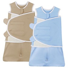 Transition Swaddle 0-3 Months Sleep Sack Swaddles for Newborns, 2-Pack Arms up