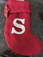 Wondershop Monogram Mini Christmas Stocking Initial Letter S Red Knit Target