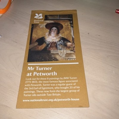 National Trust 2015 Leaflet: Mr Turner At Petworth, West Sussex