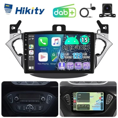 HIKITY DAB+ 8Core 6+128G Android 15 Autoradio Für Opel Corsa E Adam Navi WIFI CarPlay