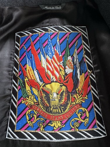 Versace Jeans Couture Men’s EU 52 Wool Black Blazer Made in Italy Moth Distress - Picture 6 of 17