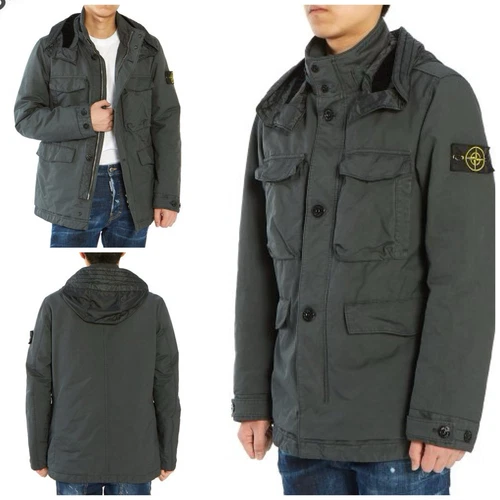 Giacca parka Stone Island David TC Primaloft $1400 taglia XXL AW 2019 grigio navy