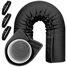 Portable AC Hose Insulation Sleeve for 5  5.9 Exhaust Hose - Black