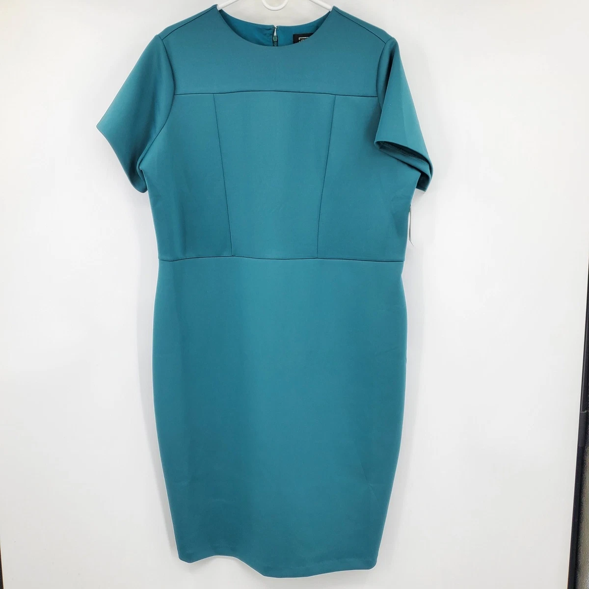 alexia admor scuba midi sheath dress NWT Alexia Admor Teal Scuba Sheath Midi Dress Short Sleeve Plus Size 2X  Career