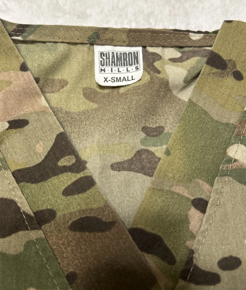 Blusa Médica Shamron Mills Multicam Para Hombre Extra Pequeña XS Ejército Camuflaje Enfermera Foto 3 de 4