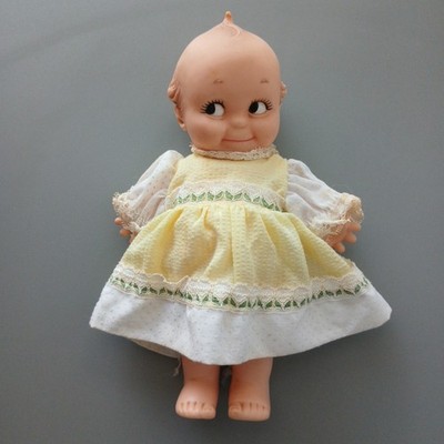 Vintage Cameo Kewpie Doll 1960's 70's Original Yellow Dress 11'' Tall 