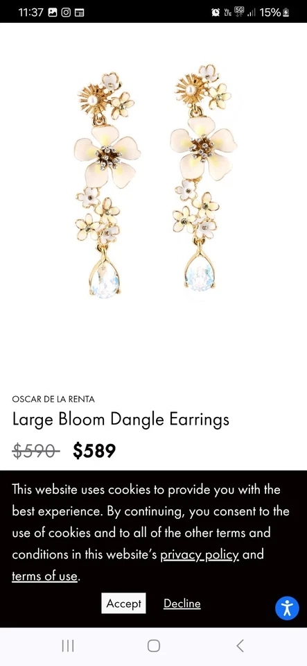 Pendientes de diseño oscar de la renta Foto 3 de 3