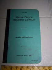 Vintage Union Pacific Railroad Company Safety Instructions Pamphlet Booklet 1954
