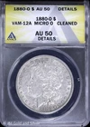 1880-O $1 Morgan Silver Dollar ANACS AU 50 Details | VAM-12A Micro O