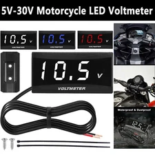  5V-30V LED Digital Display Voltmeter Car Motorcycle Voltage Gauge Panel Meter