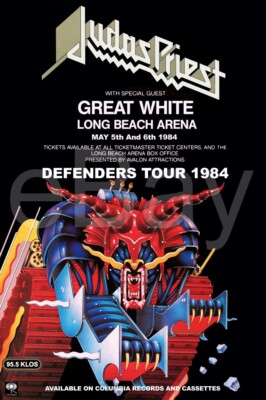 Judas Priest / Great White 1984 Long Beach Arena 22 x 33 Restored