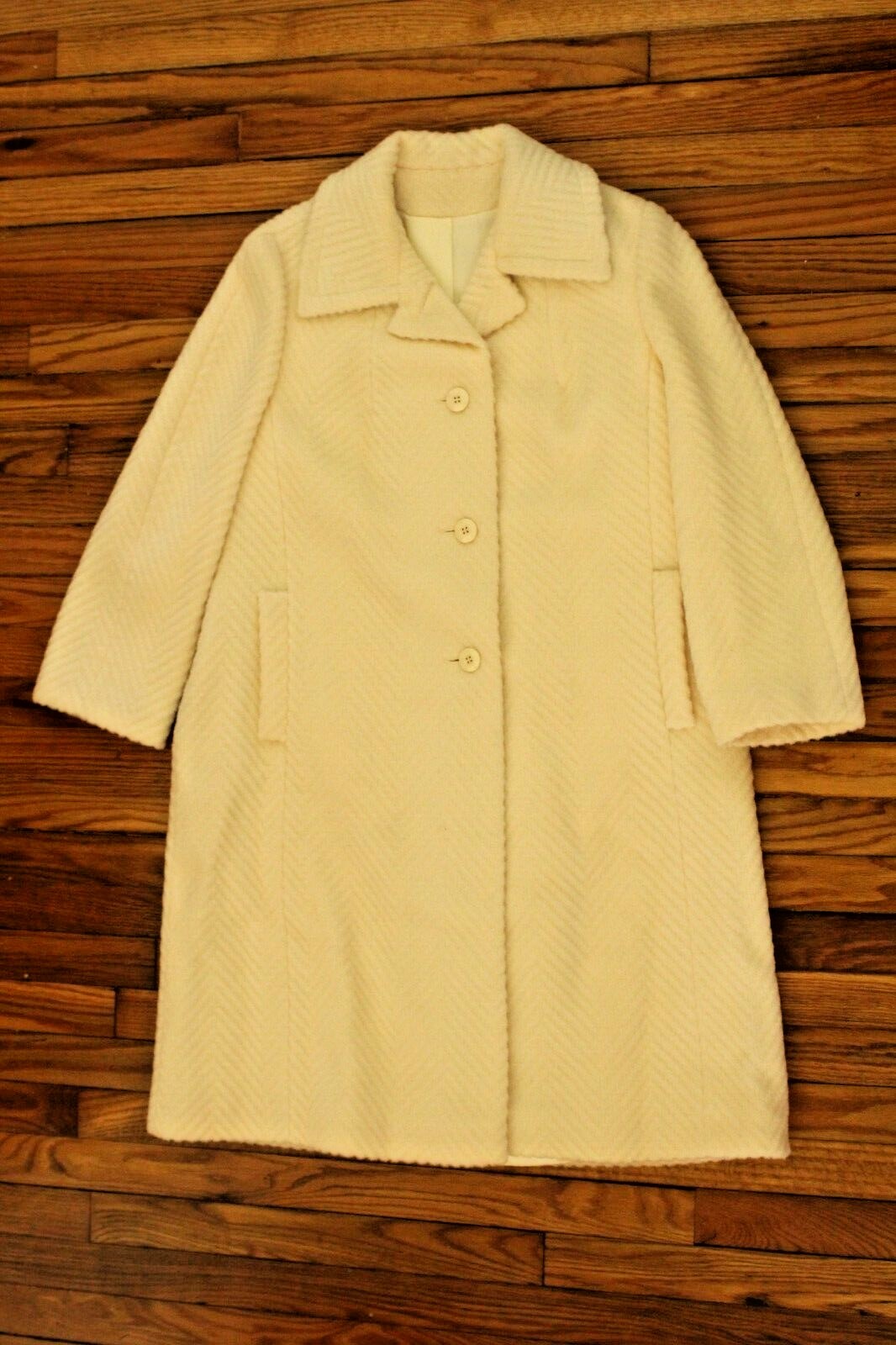 Vintage 1960's Wool Herringbone long coat Gem