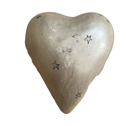 White Heart Paperweight Seeking The Peace Within Woman Bird - Picture 2 of 4