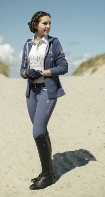 CAVALLINO MARINO Damen Reithosen eng 3/4 Alos weicher Pulverdruck Springpferd Reiten