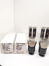 NOS NIB Pair of Svetlana 5Ц3С 5C3S 5U4G Tested Strong VACUUM TUBE Black Plate