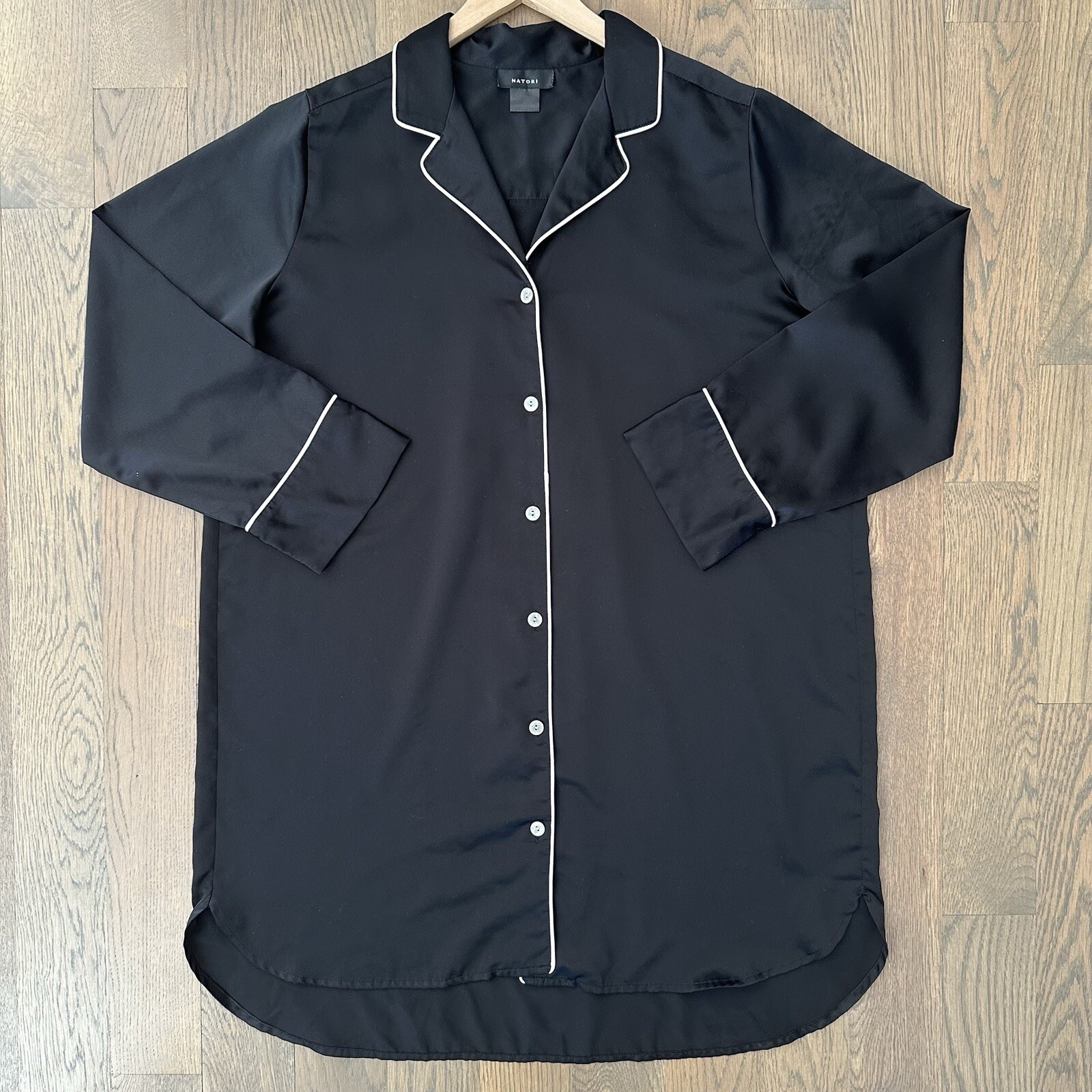 Natori Womens Charm Essentials Solid Button Down … - image 7