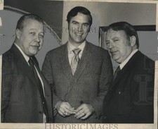 1971 Press Photo Lee MacPhail & Frank Gashen with Bill Connick, Domed Stadium