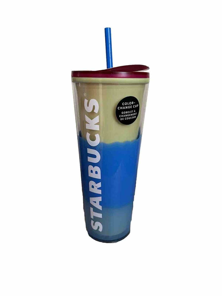 Starbucks 2023 Summer Color Change Cold Cup Tumbler Blue Wave 24oz w/ Straw  BN