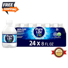 Purified Water, 8 Fl Oz, Plastic Bottled Water, 24 Pack FRESH