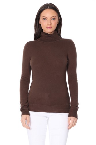 YEMAK Damen klassischer Langarm Rollkragen Pullover Sweater MK3349 (S-L) - Bild 6 von 21