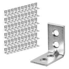 40-Pack 1x1-inch Stainless Steel Phased Hole Corner Shelf Brackets L-Shape