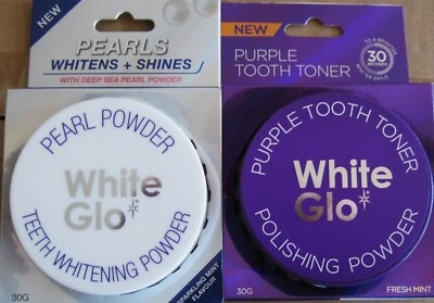 Teeth White Glo Pearl Whitening & Purple Whitening Toner Powder & Toner Serum