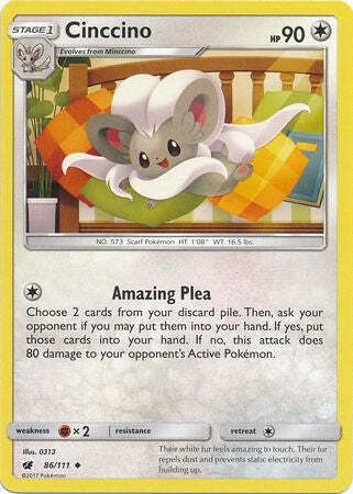 Cinccino 86/111 Uncommon - Pokemon Crimson Invasion Card