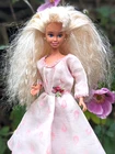 NO DOLL Vtg Patterned Full Dress Flower Detail Fits Sindy Barbie 1970's BSC1417